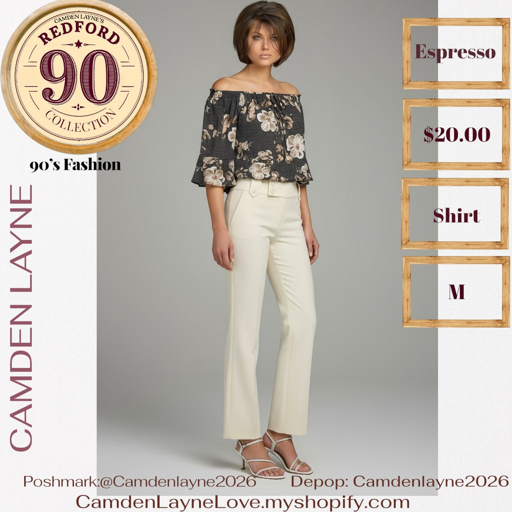 Espresso Magnolia Bell Sleeve Blouse