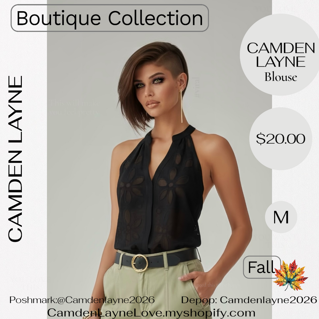 Camden Layne Mesh Embroidered Blouse
