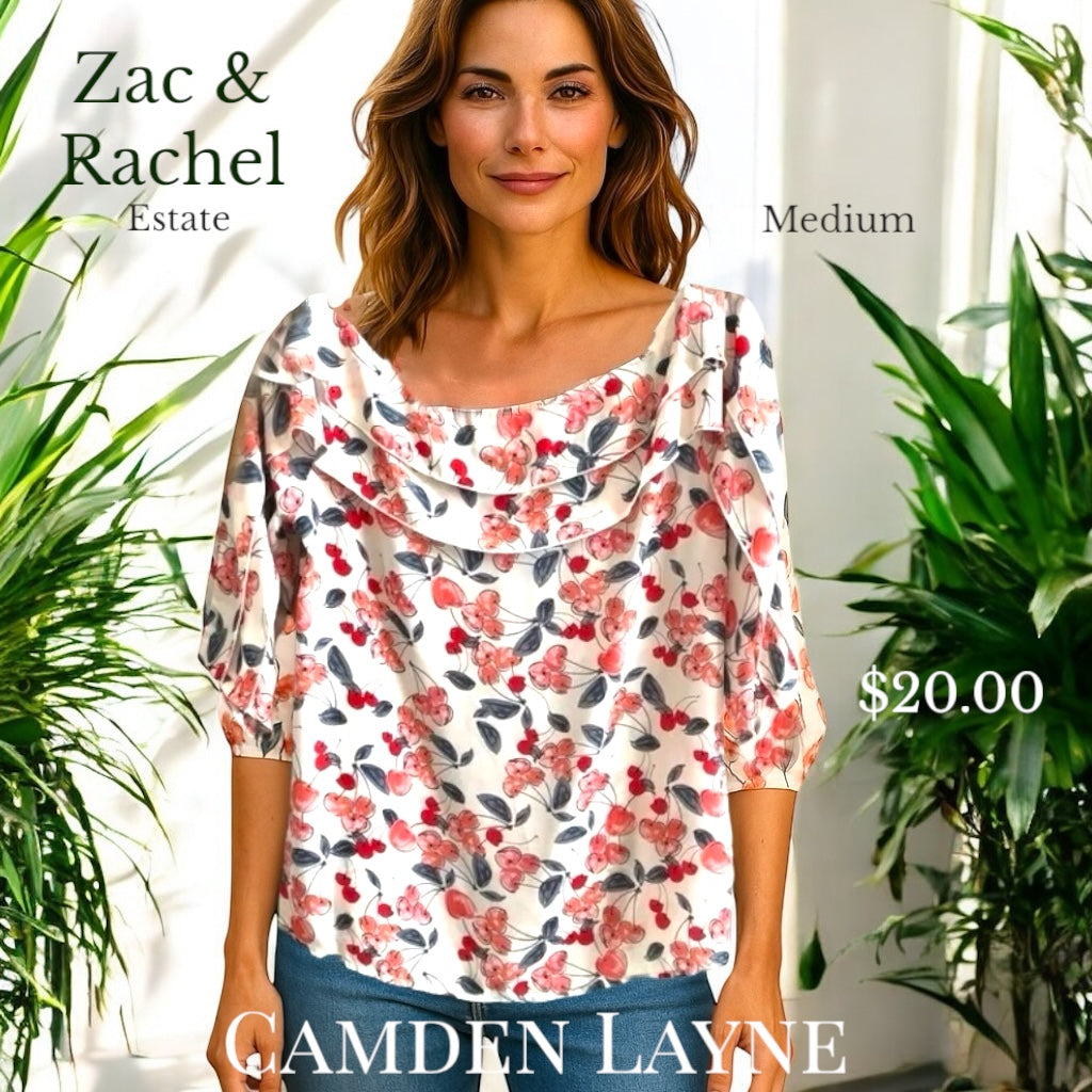 Cherries & Wine Blouse - Camden Layne