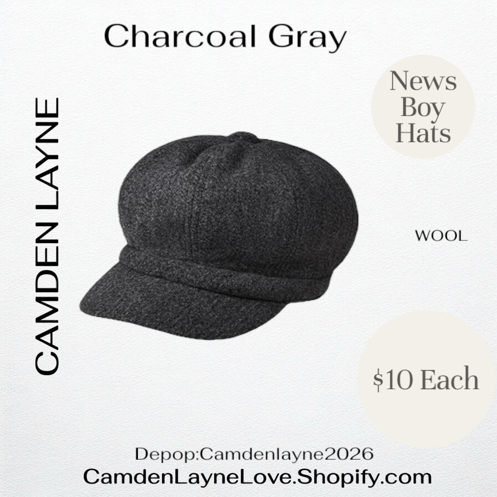 Charcoal Gray Newsboy Hat