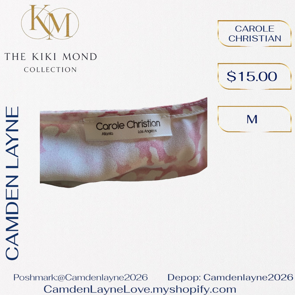 Carol Christian Pink & White Flowing Blouse