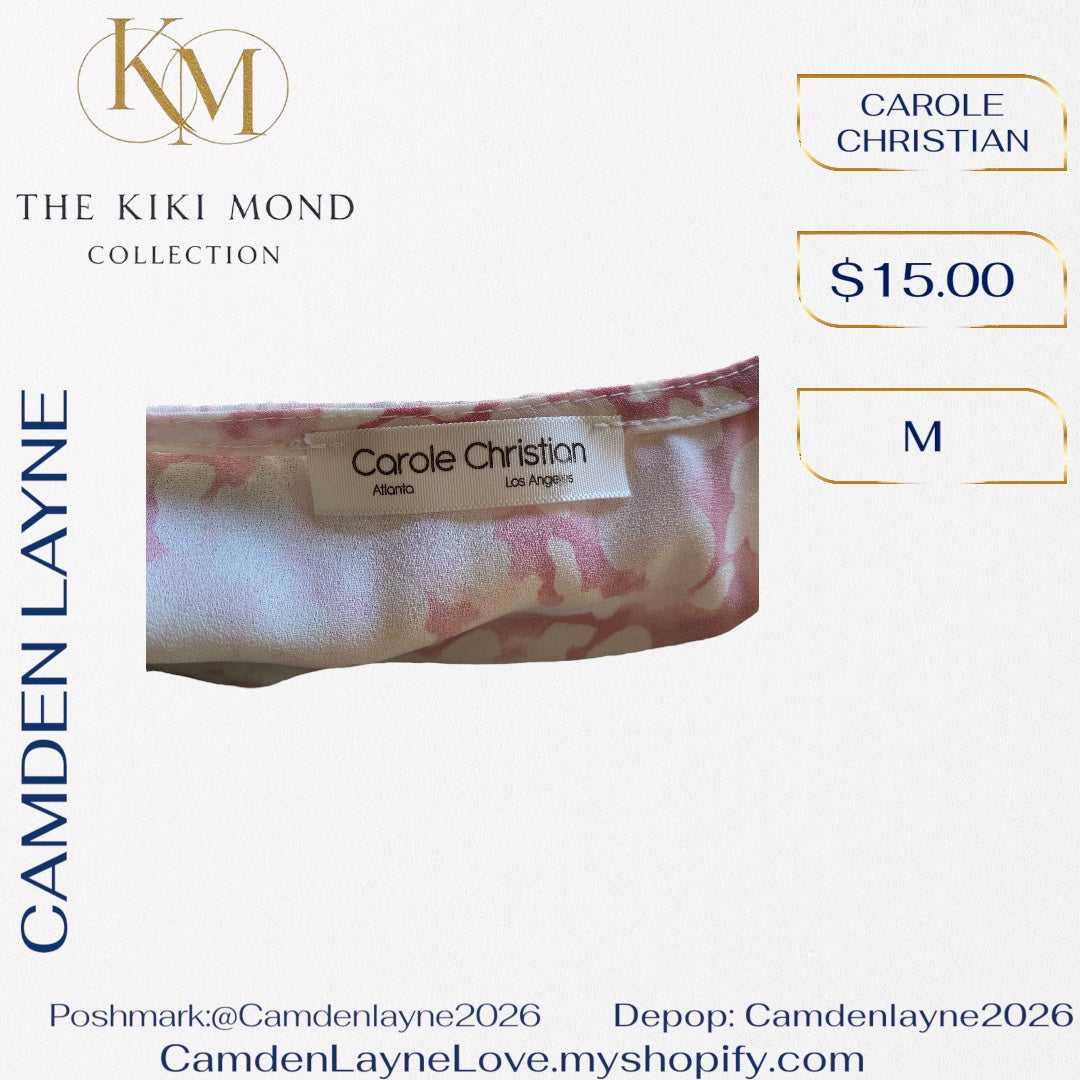 Carol Christian Pink & White Flowing Blouse