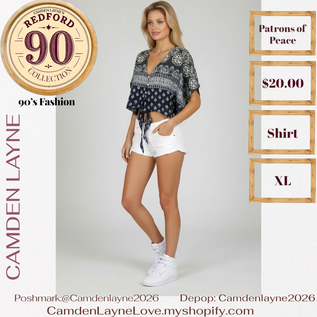 Patrons of Peace Hartley Tie Crop Top