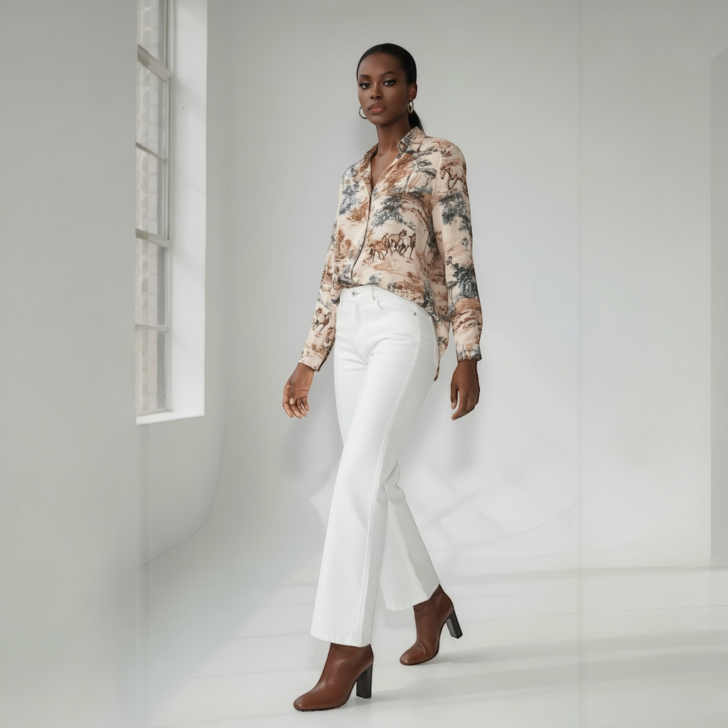 Crown & Ivey Wide Leg White Slacks