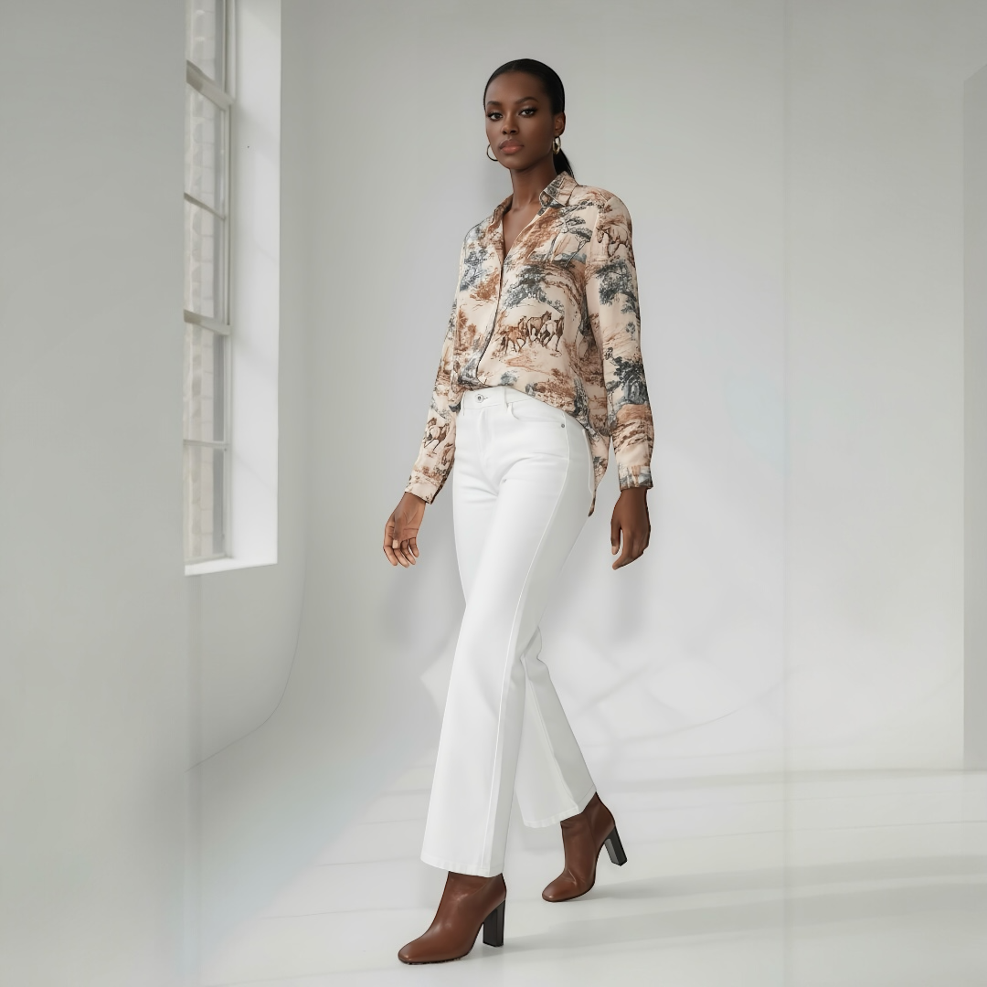 Crown & Ivey Wide Leg White Slacks