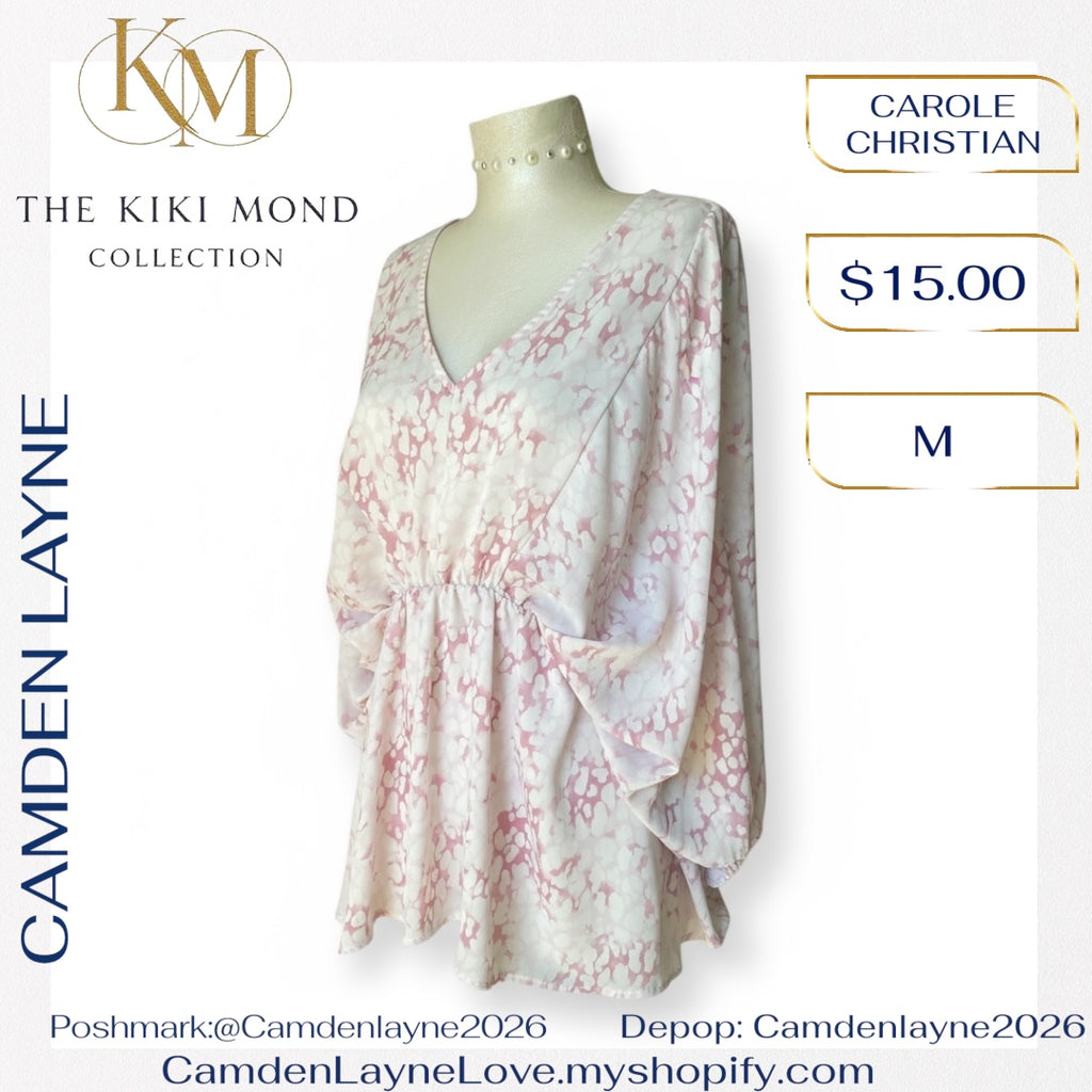 Carol Christian Pink & White Flowing Blouse