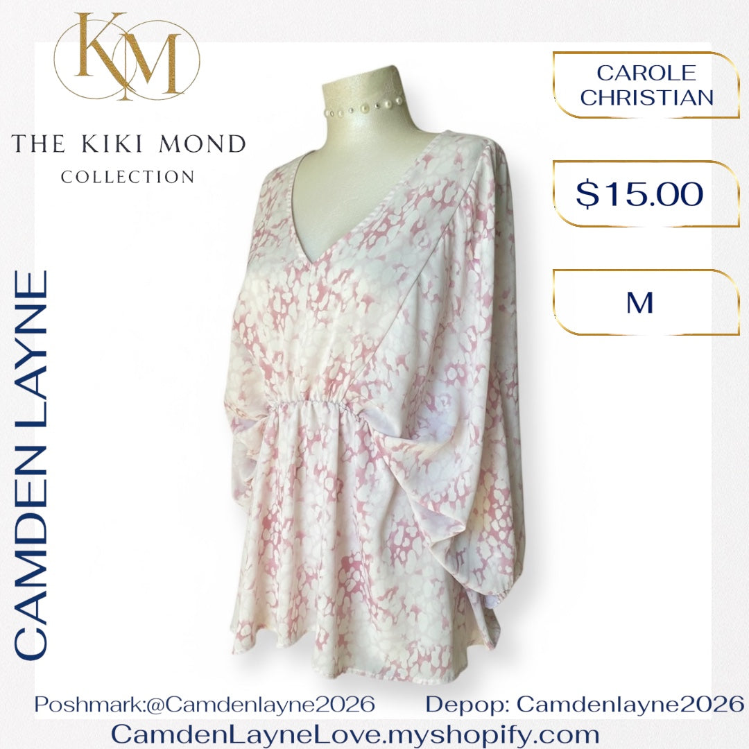 Carol Christian Pink & White Flowing Blouse