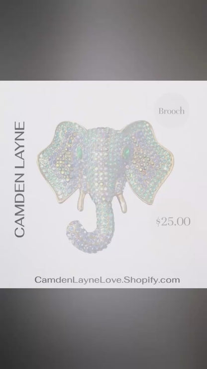 Amber Elephant Brooch