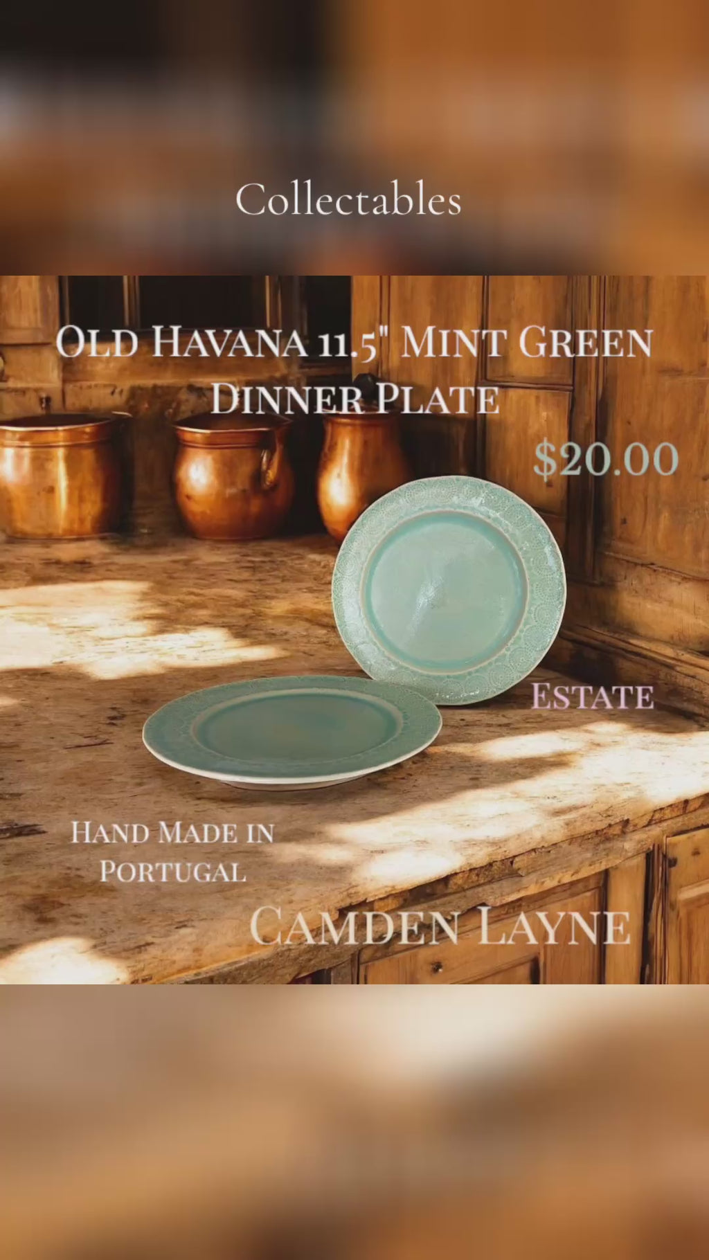 Old Havana Mint Green Plates