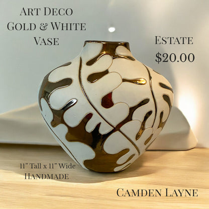 Gold Dipped & Ivory Vase