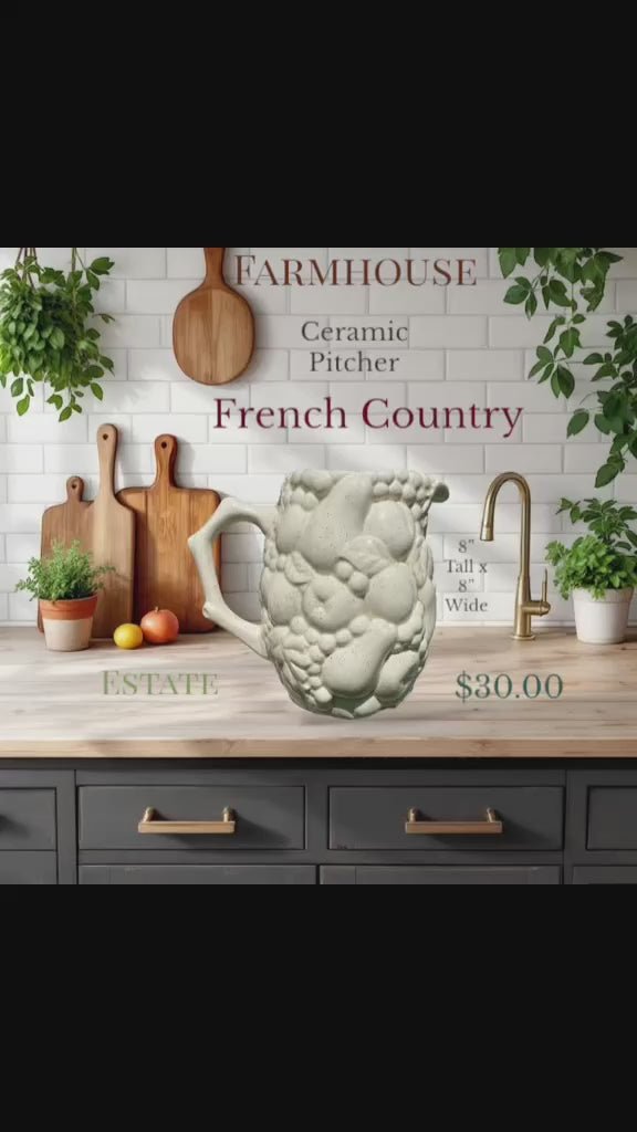 Vintage French Farmhouse Pitcher